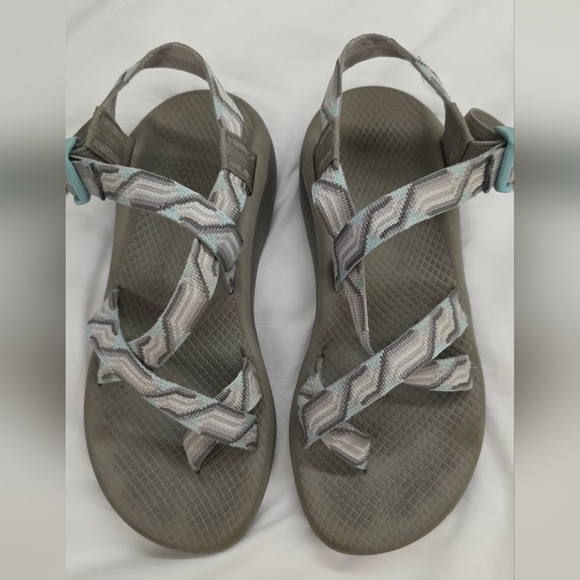 Chaco Shoes - Chaco Z Cloud 2 Z2 Sandals Womens 9 Gray Turquoise Adjustable Hiking Comfort